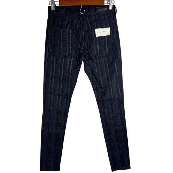 ADRIANO GOLDSCHMIED FARRAH HIGH RISE‎ SKINNY ANKLE JEANS METALLIC STRIPE SIZE 24 - Picture 3 of 15